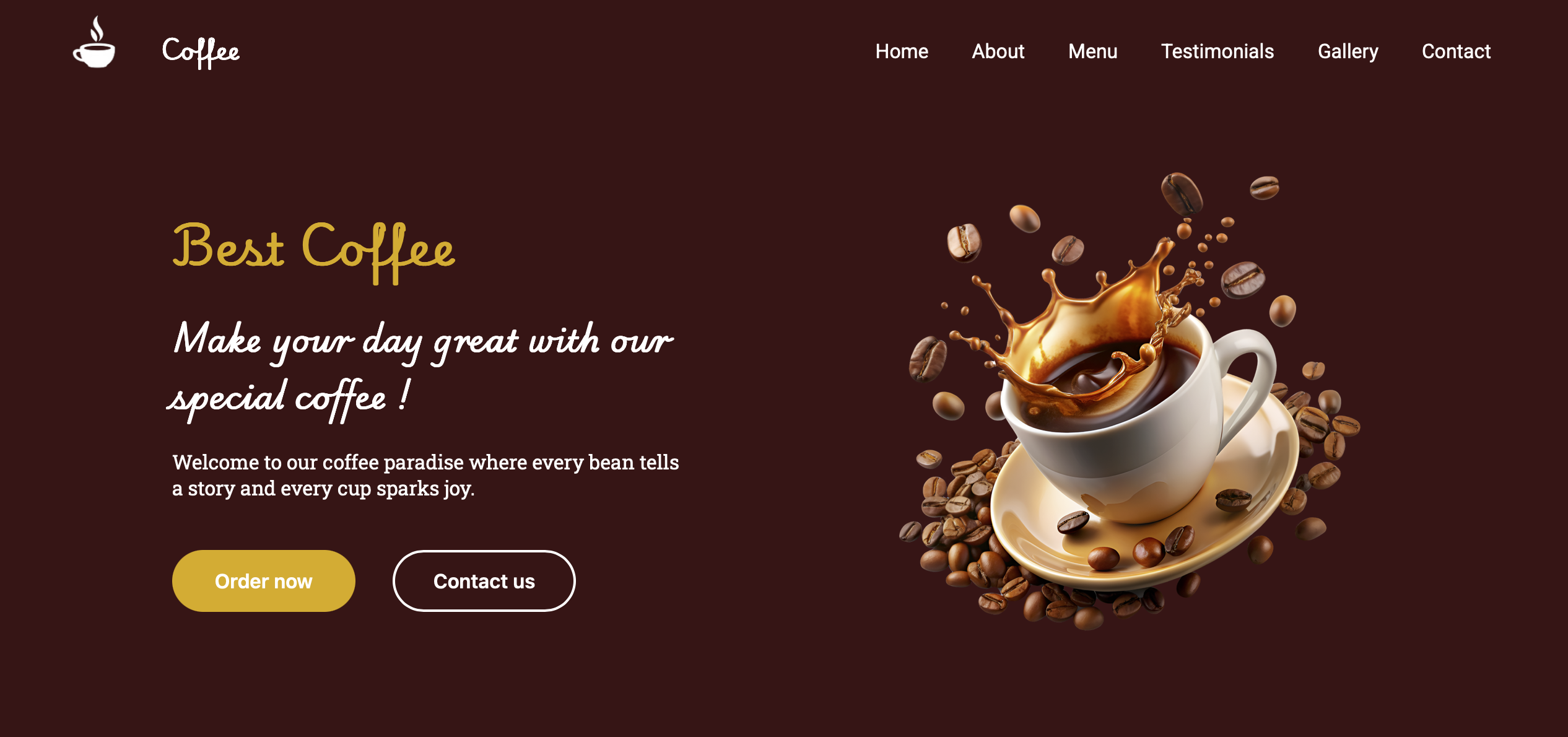 Coffee Shop Landing Page
